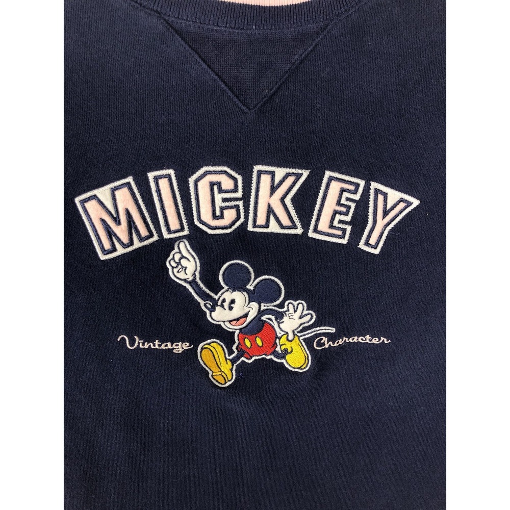 Disney Mickey Mouse Sweatshirt Adult Small Navy Blue Crewneck Graphic Pullover - Picture 3 of 8